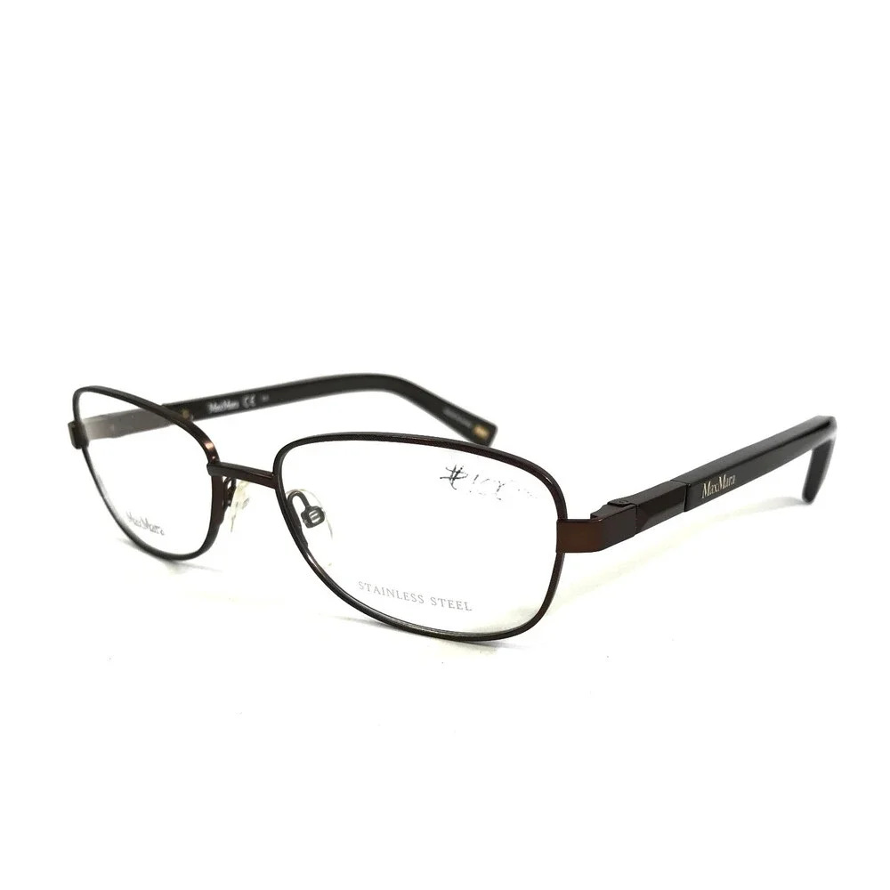 MaxMara Eyeglasses Frames MM1186 OVL Dark Brown Oval Wire Rim 52-16-135